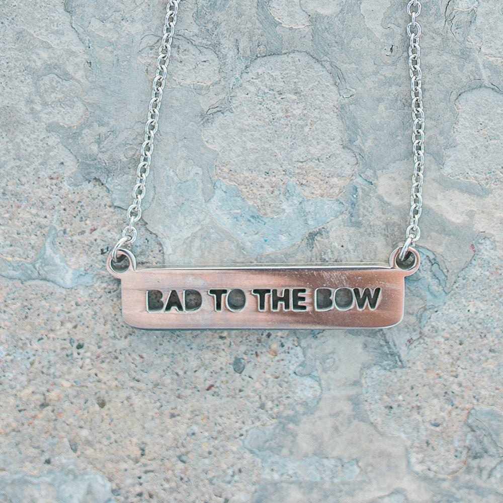 Bad To The Bow Bar Necklace Short Necklace - Jaeci Jewlery