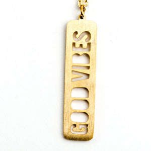 Open image in slideshow, Good Vibes Cutout Necklace Long Necklace - Jaeci Jewlery
