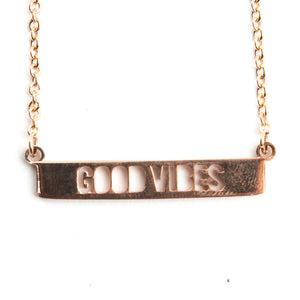 Open image in slideshow, Delicate Good Vibes Necklace Short Necklace - Jaeci Jewlery
