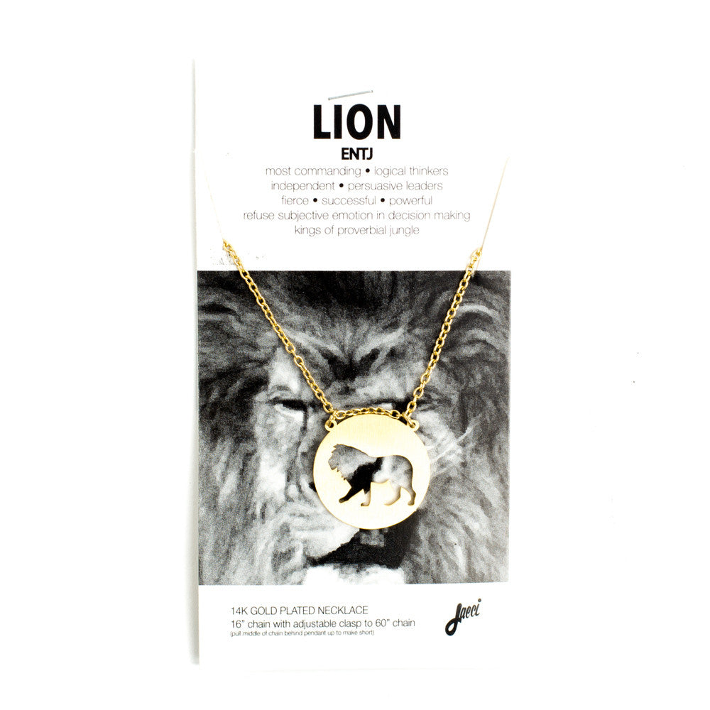Lion Animal Necklace ENTJ Spirit Animal Necklace - Jaeci Jewlery