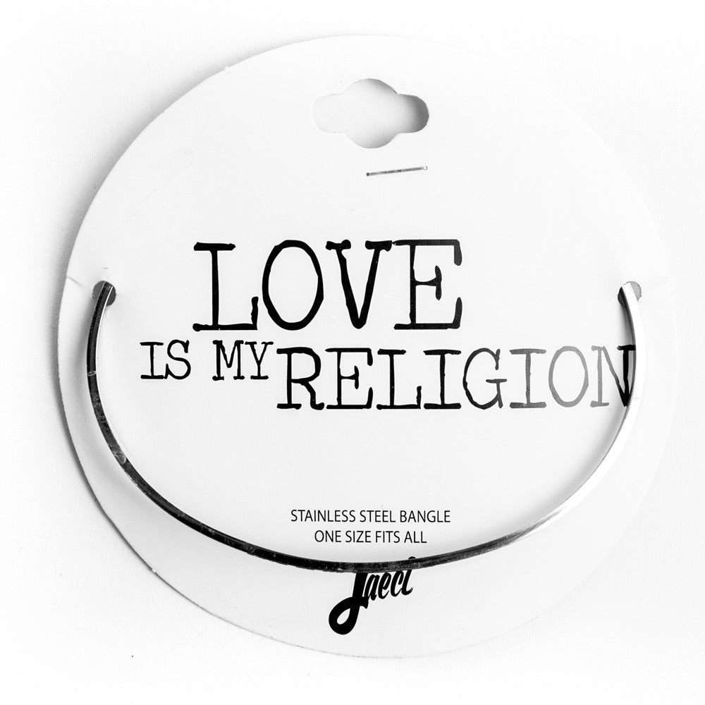 Love is My Religion Delicate Bangle Religious Delicate Cuff Bangle - Jaeci Jewlery