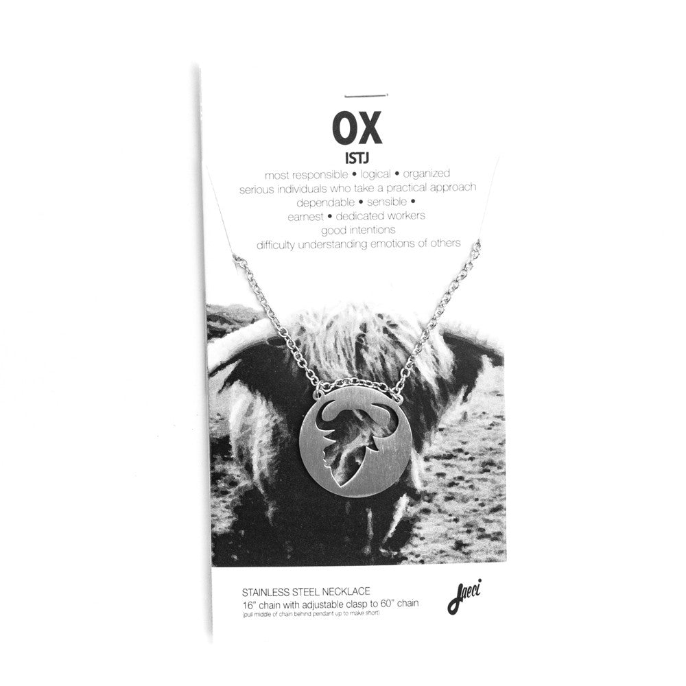Ox Animal Necklace ISTJ Spirit Animal Necklace - Jaeci Jewlery