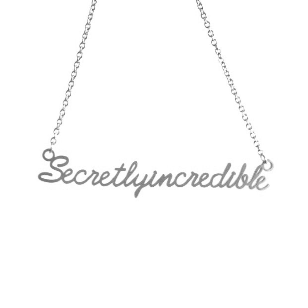 SECRETLY INCREDIBLE SCRIPT NECKLACE Short Necklace - Jaeci Jewlery